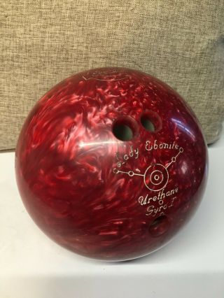 Ebonite Gyro I Rose Red Swirl Bowling Ball Lady Ebonite 12lb Vintage 1993 Red