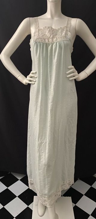 Vintage 70’s Cotton And Lace Boho Nightgown House Dress Sz Med