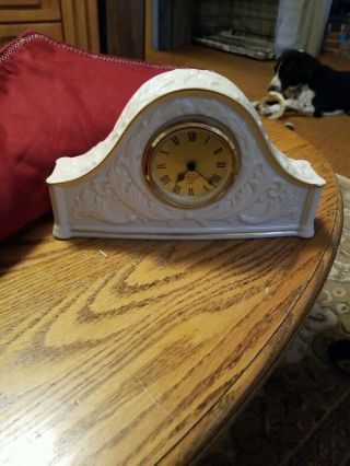 Vintage Lenox Porcelain Mantle Quartz Clock Chippendale Pattern Never Use