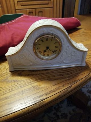 Vintage Lenox Porcelain Mantle Quartz Clock Chippendale Pattern Never Use 2