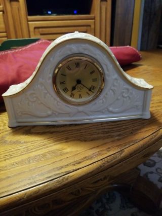 Vintage Lenox Porcelain Mantle Quartz Clock Chippendale Pattern Never Use 3