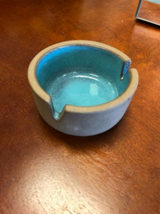Vintage Heath Pottery Small Turquoise Ashtray