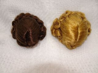 Two Vintage Doll Wigs Blonde & Brunette Both 6 Size