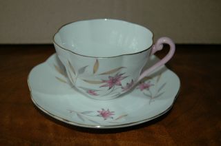 Vintage Shelley Fine Bone China Tea Cup And Saucer - Lavender