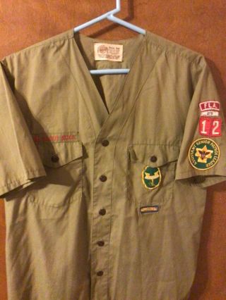 Vintage 1970s Boy Scouts Of America Uniform Short Sleeve Shirt