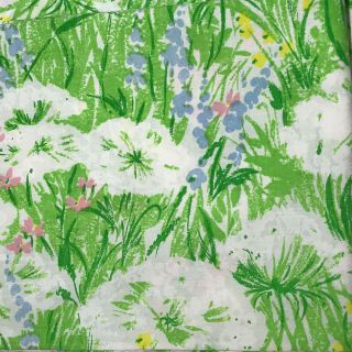 2 Vtg Martex Floral Pillowcases Standard Green White Pink Blue Yellow Flower