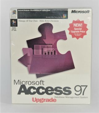 Vintage Microsoft Access 97 Database Management System 1997,  Old Stock