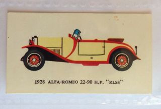 1928 Alfa Romeo 22 - 90 Rlss Mobil Oil Vintage Cars 1966 Trading Card Auto (b13)