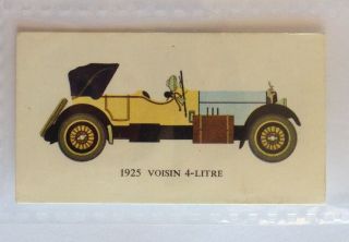 1925 Voisin 4 Litre Mobil Oil Vintage Cars 1966 Trading Card Automobile (b13)