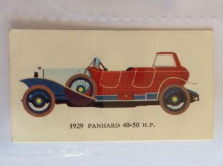 1929 Panhard 40 - 50 Hp Mobil Oil Vintage Cars 1966 Trading Card Automobile (b13)