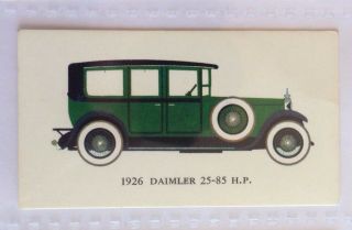 1926 Daimler 25 - 85 Hp Mobil Oil Vintage Cars 1966 Trading Card Automobile (b13)