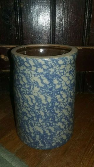 Beaumont Pottery Blue Salt Glazed Crock Marked 1996 Bbp 5.  25 " T