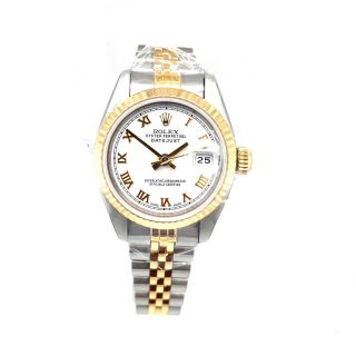 Ladies Rolex Oyster Perpetual Date.  Stainless,  And 18k Yellow Gold 26mm
