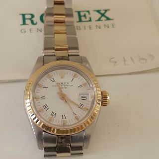 W/papers Rolex Ladies Date Two Tone 26 Mm Automatic Watch 69173 Circa 1984