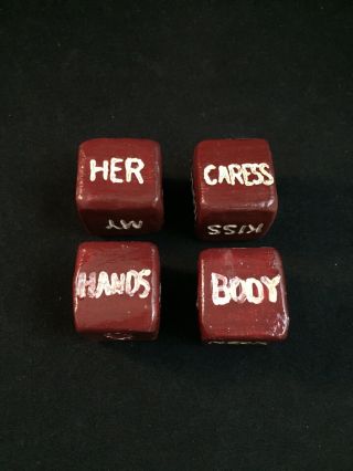 Vintage Foreplay Wooden Dice Game Couples Adult Party Game