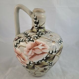 Es Prussia Depon Hand Painted Jug Decanter Bud Vase - ? Missing Stopper Top