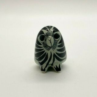 Vintage Handcrafted Ceramic Glazed Mini Owl Figurine Signed Mexico