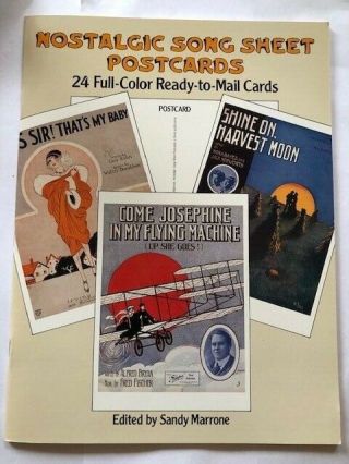 Nostalgic Song Sheet Postcards 1988 24 Cards Dover Publications Vintage