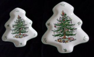 Spode " Christmas Tree " 2 Sculpted Tier Serving Tray Plates,  Only