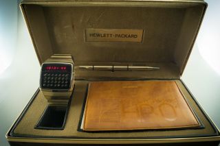 1976 Hewlett - Packard Hp - 01 Led Calculator Digital Watch W/box & Papers 060221 - 01