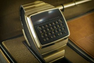1976 Hewlett - Packard HP - 01 LED Calculator Digital Watch w/Box & Papers 060221 - 01 3