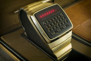 1976 Hewlett - Packard HP - 01 LED Calculator Digital Watch w/Box & Papers 060221 - 01 4