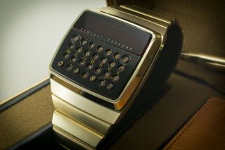 1976 Hewlett - Packard HP - 01 LED Calculator Digital Watch w/Box & Papers 060221 - 01 5