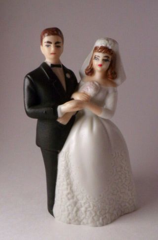 Vintage Bride And Groom Wedding Cake Topper Lefton Porcelain Japan