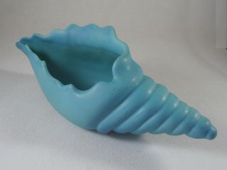 Van Briggle Seashell Shell Planter Vase Bowl Ming Blue Turquoise Colo Sps 12” 3