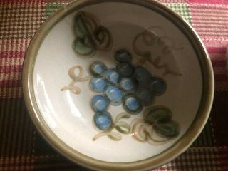 John B.  Taylor Vintage Blue Grapes Cereal Bowls Louisville Stoneware Pottery 2
