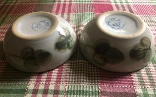 John B.  Taylor Vintage Blue Grapes Cereal Bowls Louisville Stoneware Pottery 3