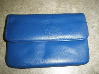 Vintage Buxton Leather Blue Card Coin Wallet 4 " X 3 "