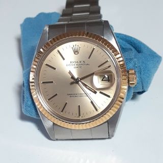 Rolex Date 34 Mm Big Crown Automatic Champagne Dial Oyster Watch 1500 Circa 1966