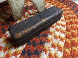Old Primitive Antique Sharpening Stone In Rustic Wood Case
