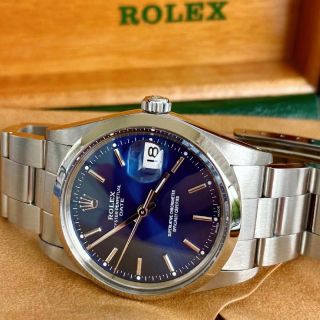 Rolex Oyster Perpetual Date 15000 34mm Blue Dial (rolex)