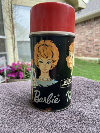 Vintage 1965 Barbie Midge Skipper Metal Thermos