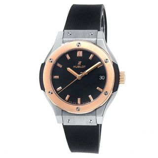 Hublot Classic Fusion 18k Rose Gold Titanium Black Ladies Watch 581.  No.  1181.  Rx