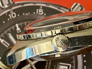 VINTAGE HEUER AUTAVIA 1163 automatic chronograph CAL 12 solid steel large 6