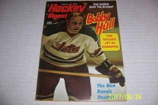 1974 Hockey Digest Chicago Black Hawks Bobby Hull Winnipeg Jets Golden Jet N/lab
