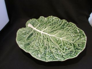 Bordallo Pinheiro Large Green Cabbage Leaf Serving Platter 14 Inch Portugal