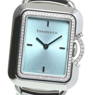 Tiffany&co.  T Watch 161693612 Diamond Bezel Sac Dial Quartz Ladies Watch_605846