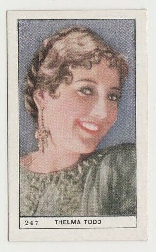 Thelma Todd Film Star Vintage 1932 Bat Cinema Stars Tobacco Card 247