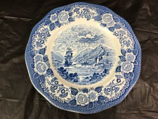 Lochs Of Scotland Royal Warwick England Blue And White Plate Size 10 Inches 2