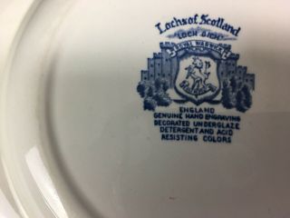 Lochs Of Scotland Royal Warwick England Blue And White Plate Size 10 Inches 3