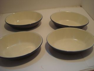 4 - H.  F.  Coors China Chefsware 94.  3 Cobalt Blue Restaurant Usa Oval Small Bowls