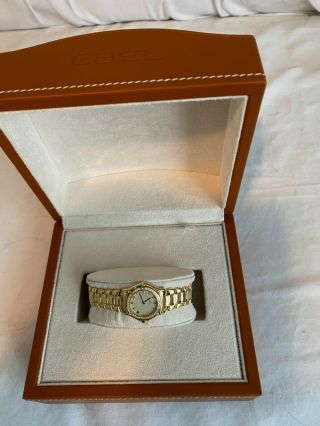 Ebel 1911 Ladies Dress Watch 18k Yellow Gold Diamond Bezel
