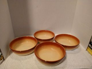 Franciscan Pottery Dinnerware Country Craft Russet Brown Soup Bowls Set Of 4