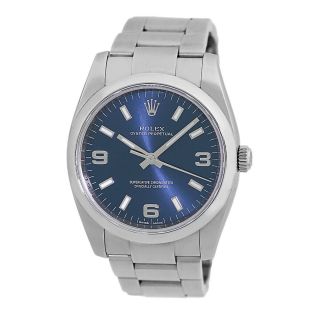 Rolex 34mm Stainless Steel Oyster Perpetual Blue 114200 Box Minty