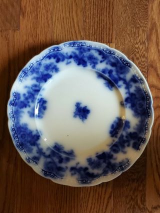 Antique Lancaster Wharf Pottery England Flow Blue Dinner Lunch Plate 9.  5 "