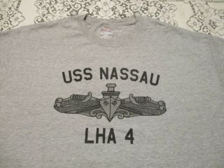 United States Navy U.  S.  S.  Uss Nassau Lha 4 Assault Ship Vintage T - Shirt - Xl Rare